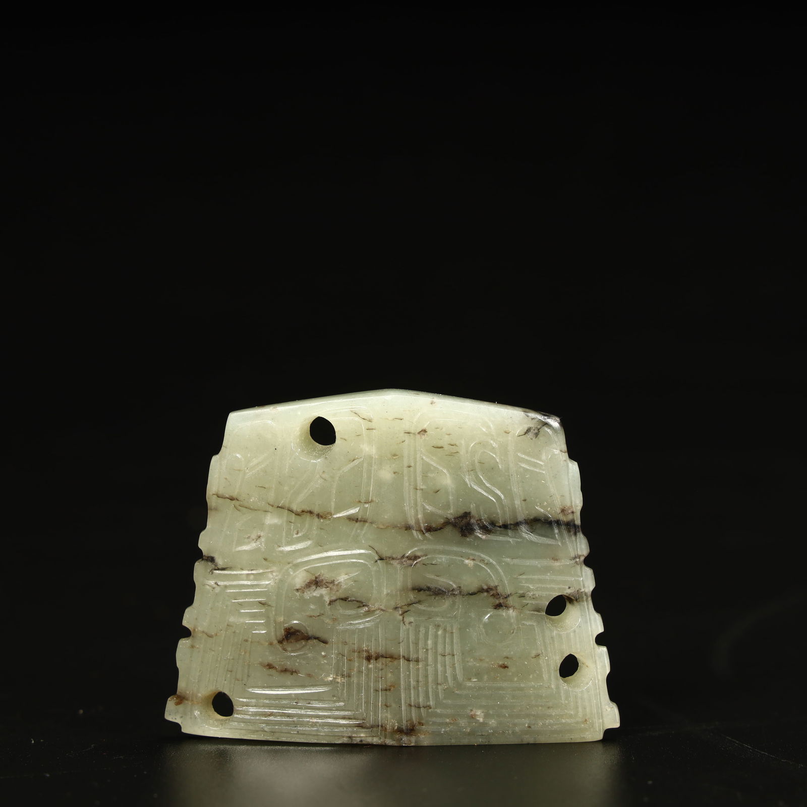 A jade relative with a beast face pattern (1 of 9)