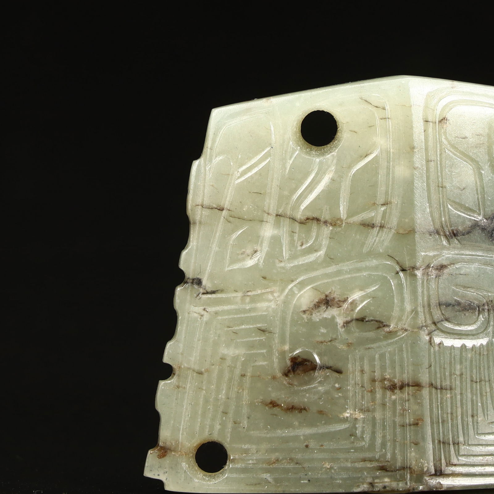 A jade relative with a beast face pattern - 9