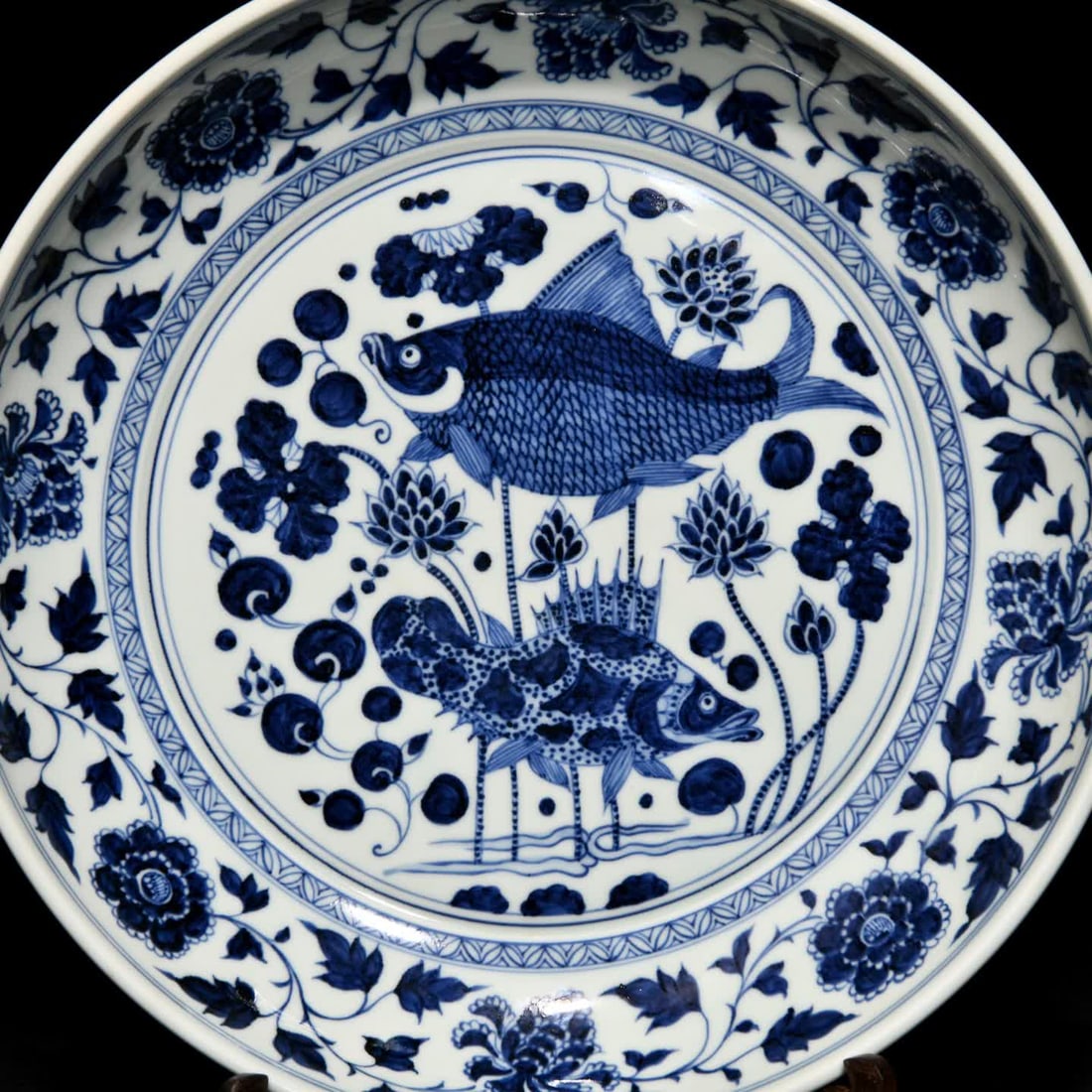 A Yuan mackerel algae pattern plate - 2
