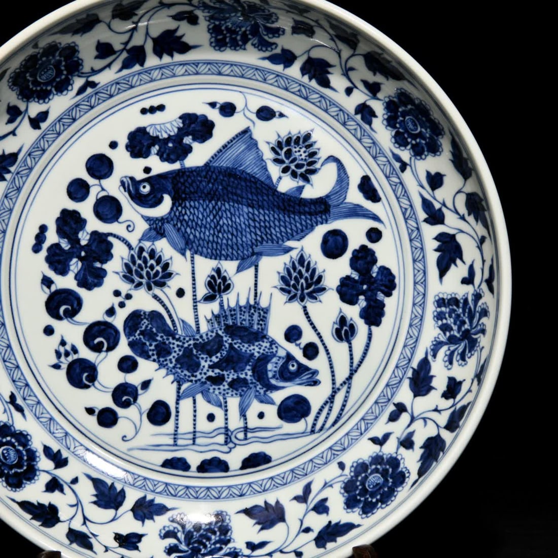 A Yuan mackerel algae pattern plate - 4