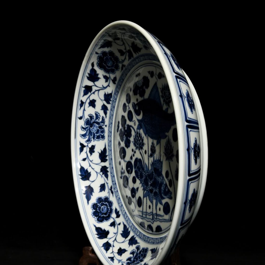 A Yuan mackerel algae pattern plate - 7