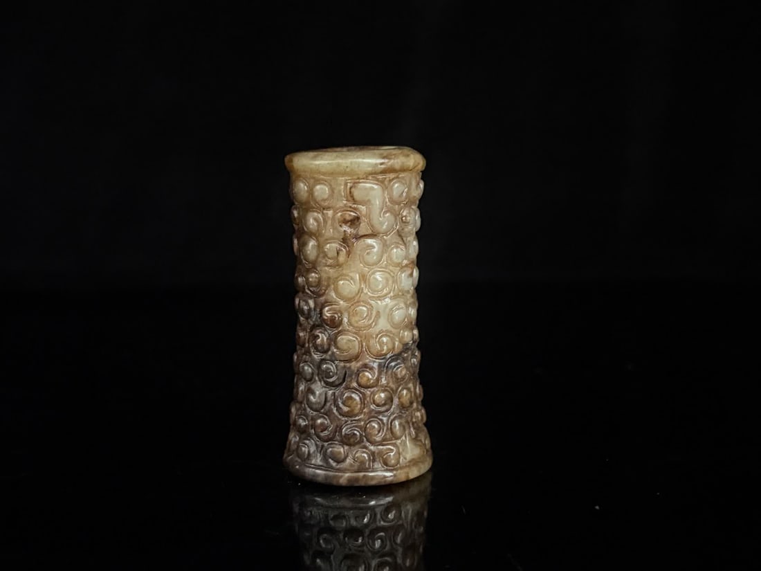 A Han Dynasty jade valley pattern jade pipe - 5