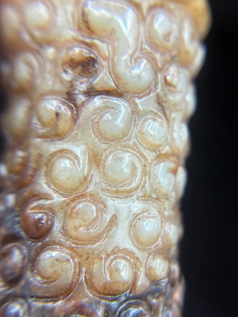 A Han Dynasty jade valley pattern jade pipe - 7