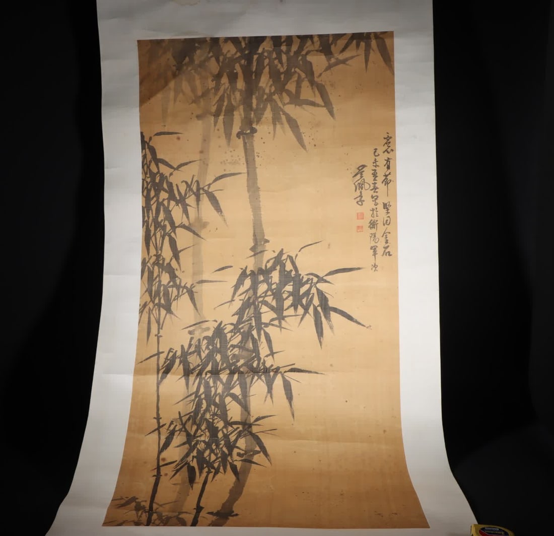 A famous calligraphy and painting (Wu Peifu) silk bamboo (newly mounted) (1 of 14)