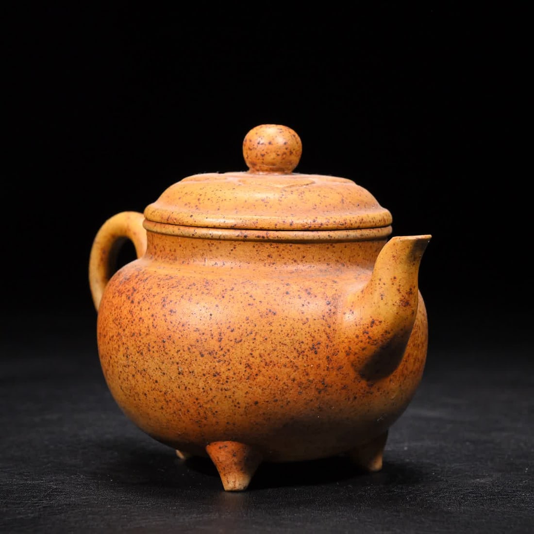 A purple sand ruyi pattern plain teapot - 5