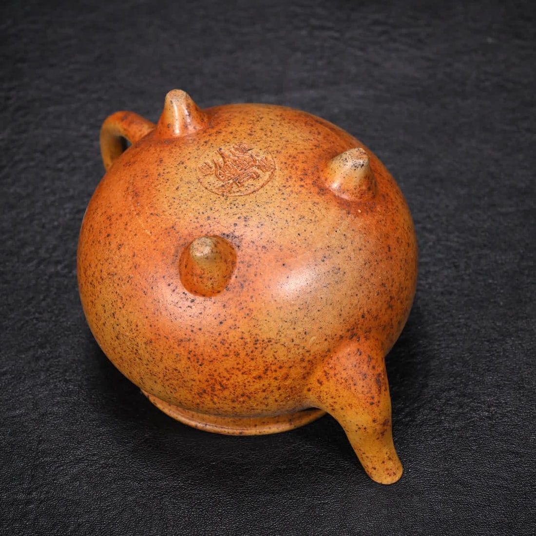 A purple sand ruyi pattern plain teapot - 7