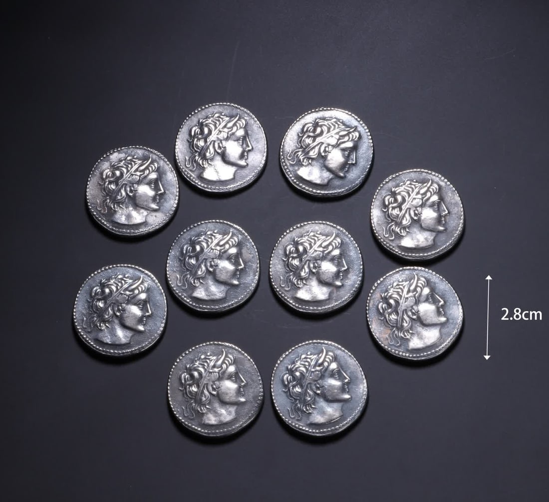 A set of silver coins from the Sassanid period (1 of 6)