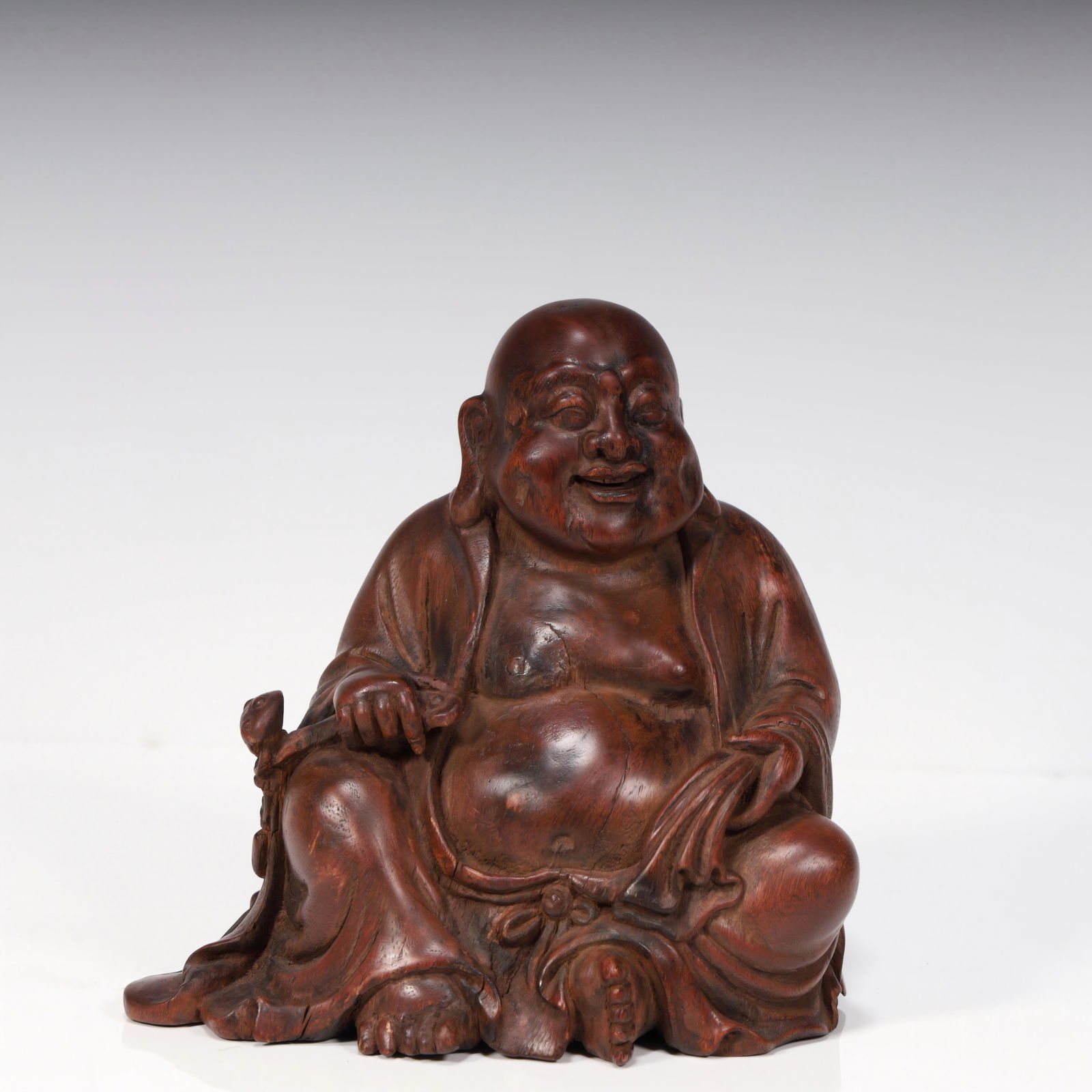A piece of agarwood carved Maitreya Buddha (1 of 9)