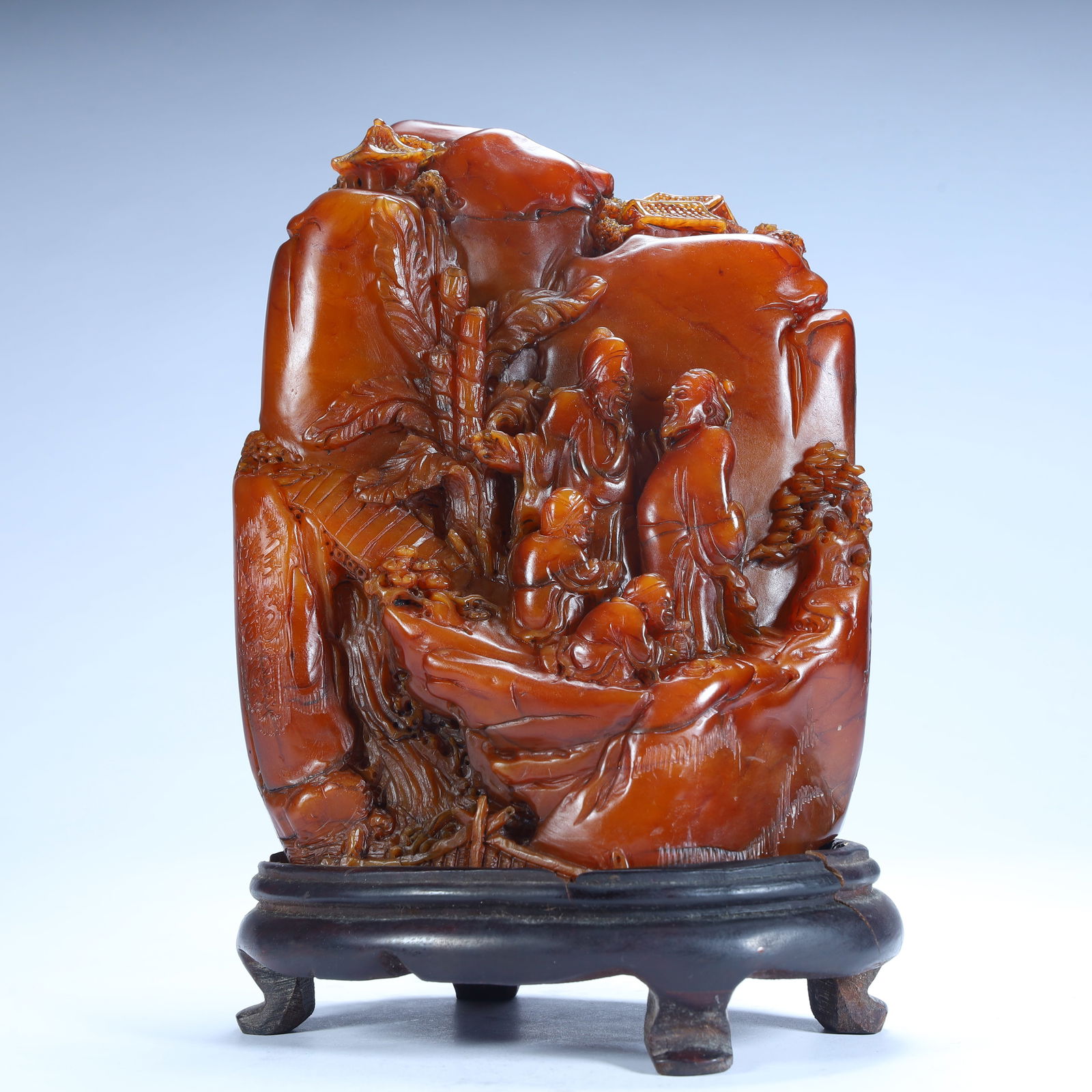 A Qing Dynasty Shoushan stone landscape figure Shanzi ornament (1 of 13)