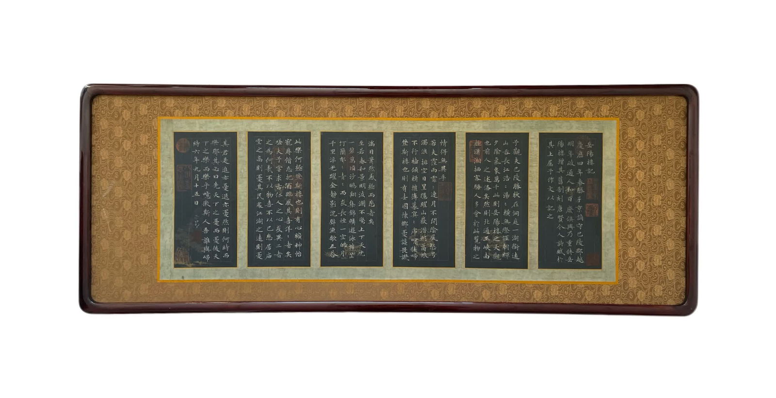 A picture of Zhao Mengfu's "Yueyang Tower": Zhao Mengfu's "Yueyang Tower Record" SIZE: Frame 120x45cm Core: 90x32.5cm