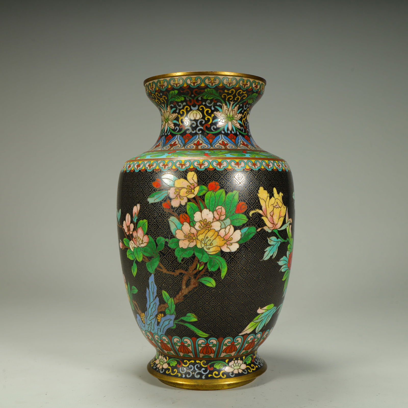 A cloisonné enamel floral vase (1 of 11)