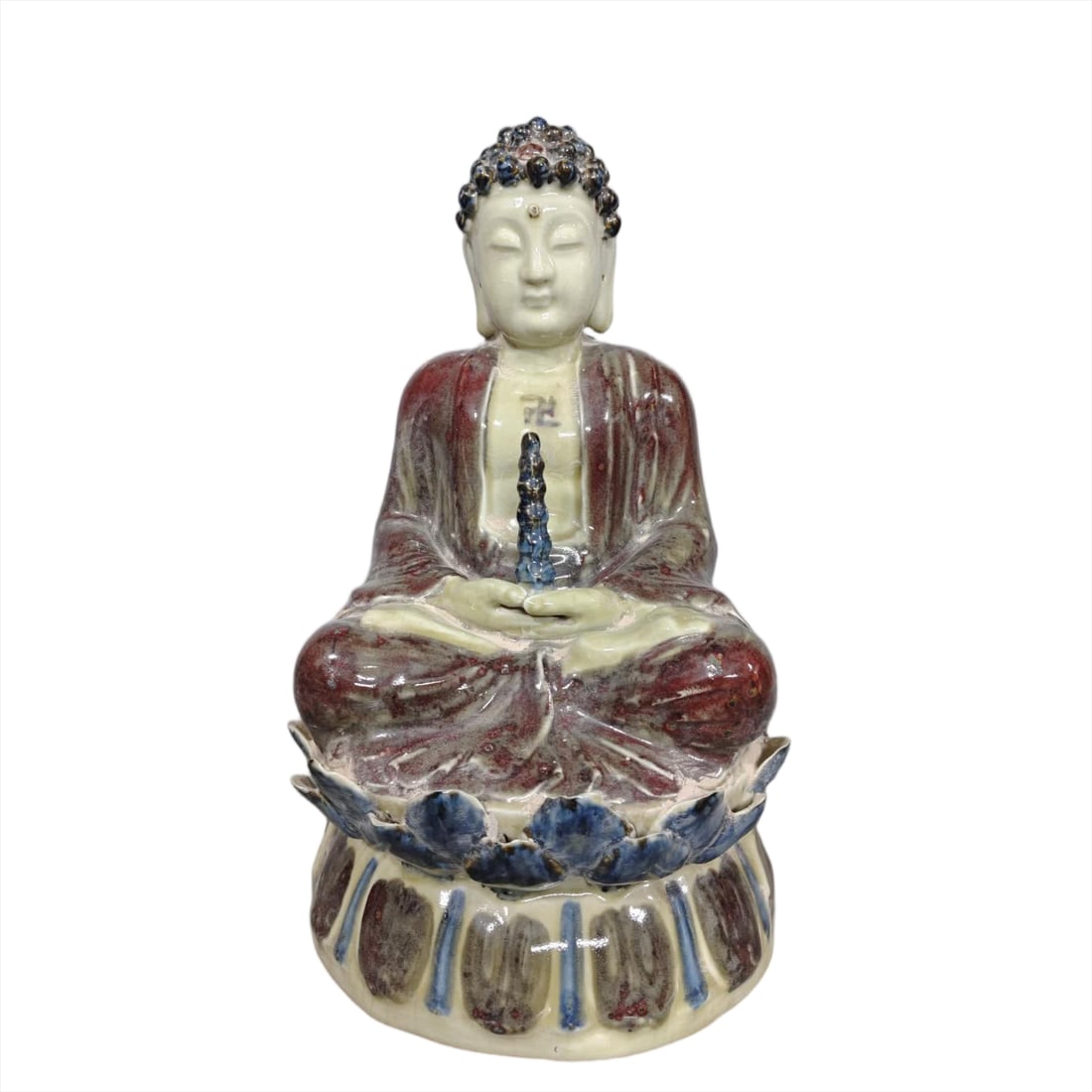 A Ming Dynasty kiln glazed Shakyamuni Buddha statue (1 of 7)