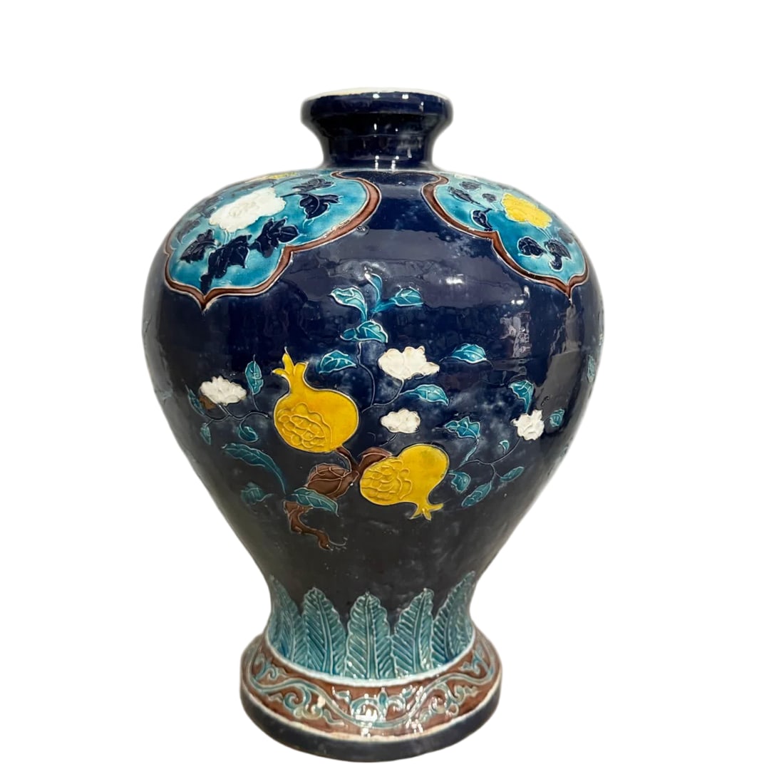 A Ming Dynasty enamel pomegranate pattern plum bottle (1 of 7)