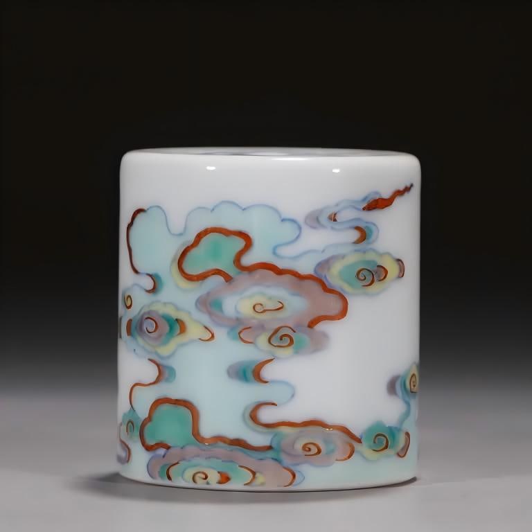 A Qing Yongzheng Doucai paperweight: Qing Yongzheng Doucai paperweight SIZE: H: 5cm Mouth 4.5cm