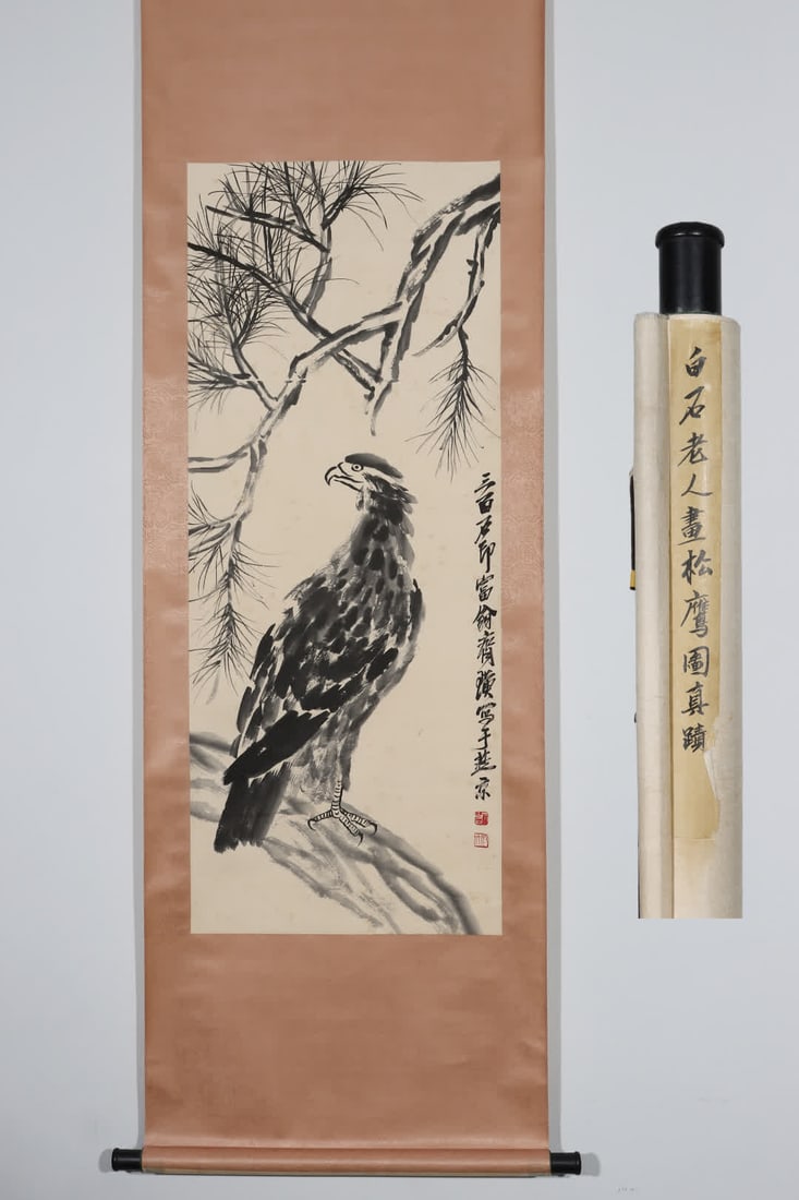 A picture of Qi Baishi's pine eagle: Qi Baishi's pine eagle picture SIZE: Core: 122x49.5cm