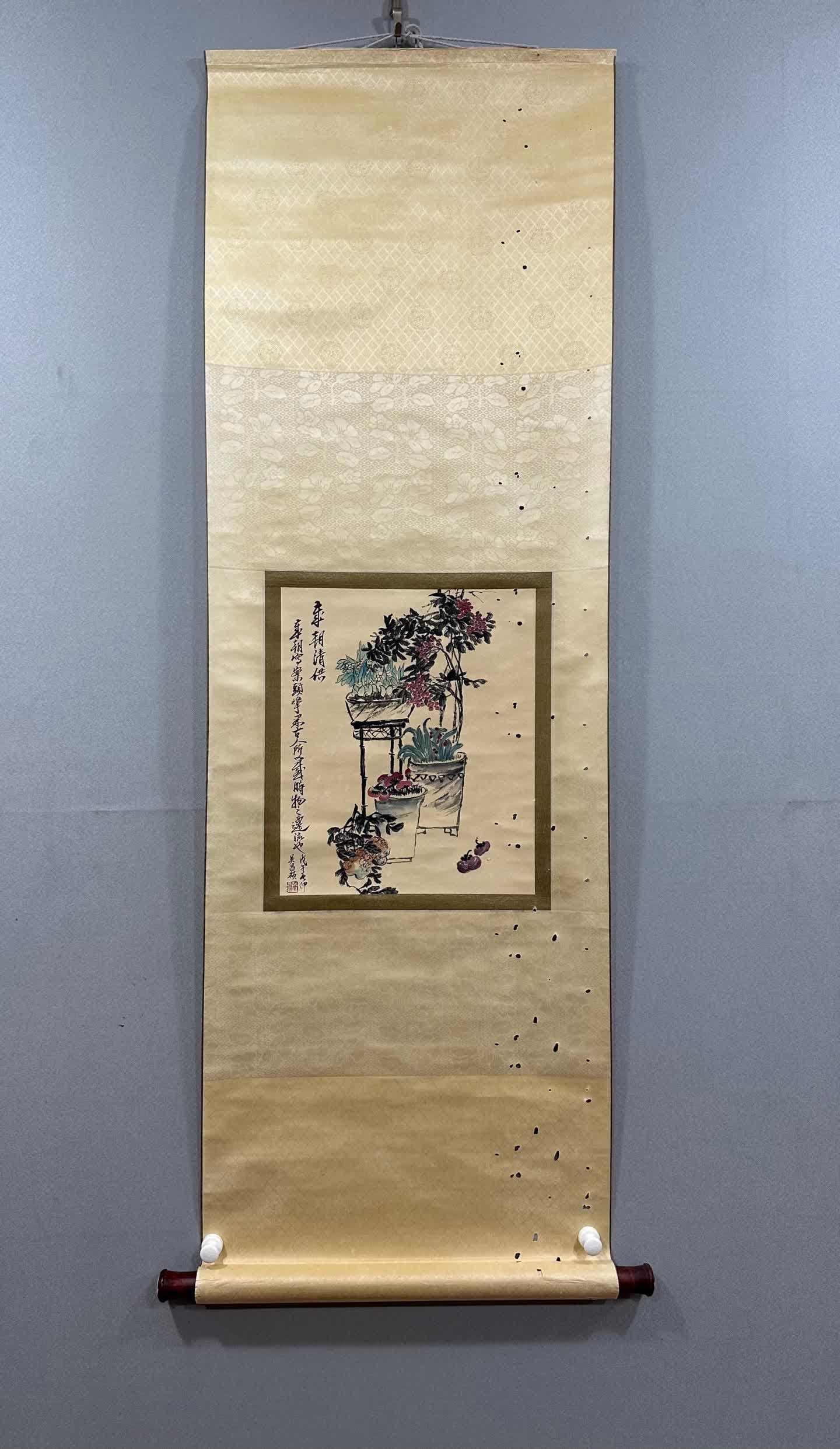 A picture of Wu Changshuo's flowers: Wu Changshuo's flower picture SIZE: 37x31cm