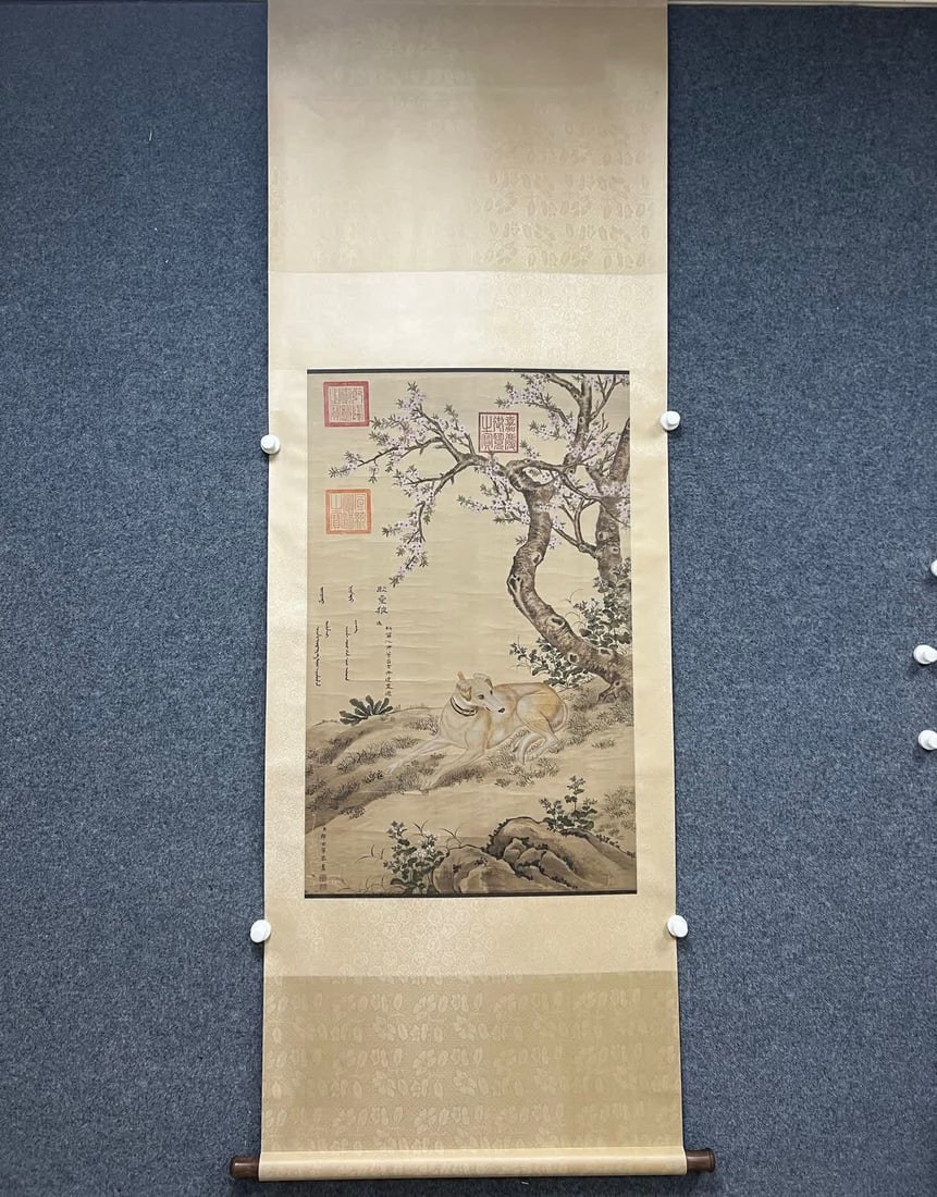 A picture of Lang Shining's prosperity: Lang Shining's prosperous wealth map SIZE: 57x90cm (Silk vertical axis)