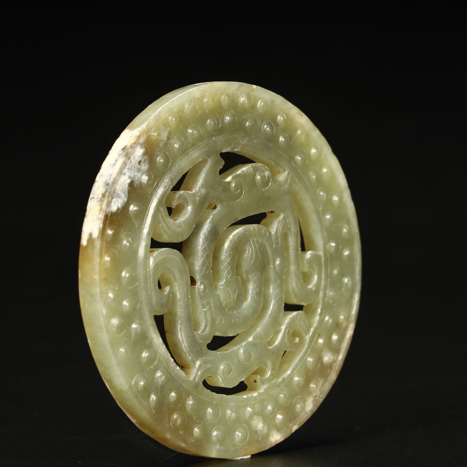 A hollow dragon valley pattern jade - 2