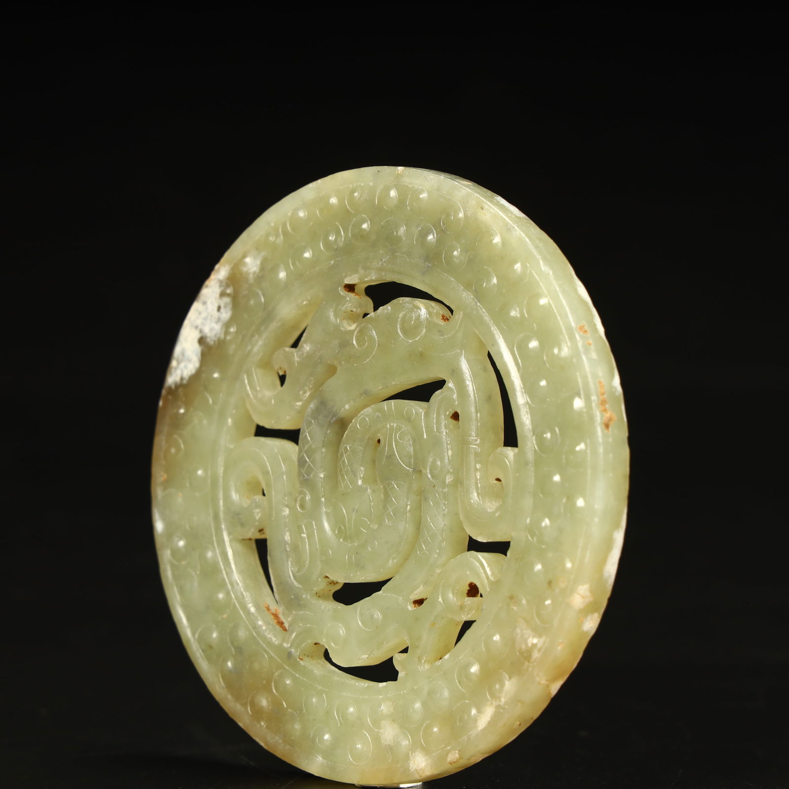 A hollow dragon valley pattern jade - 3