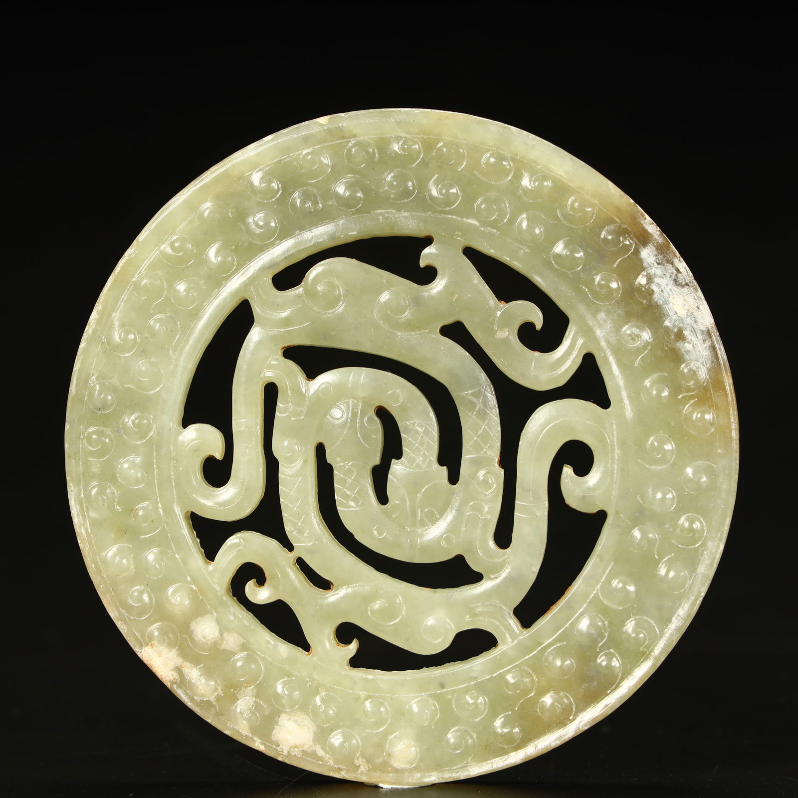 A hollow dragon valley pattern jade - 4