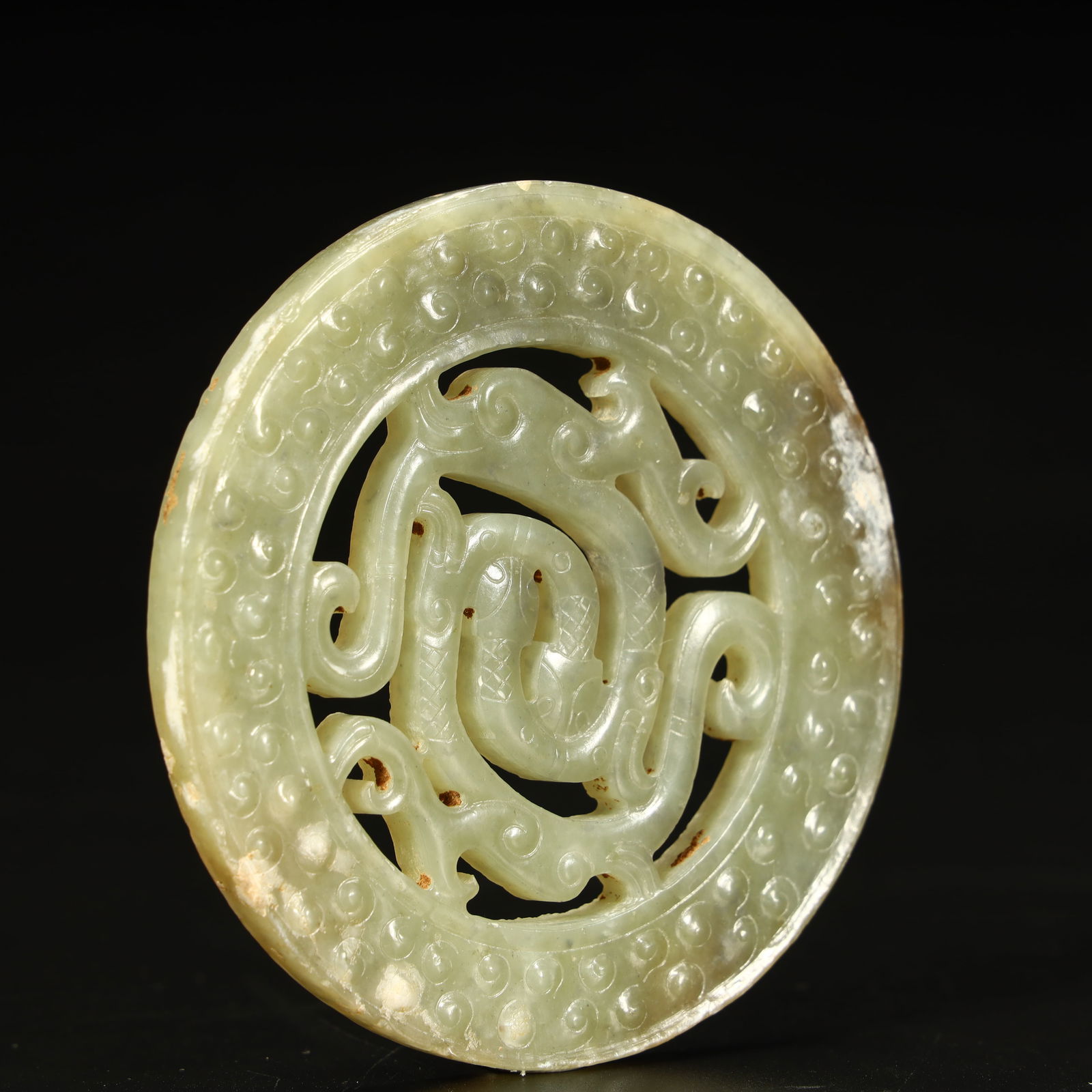 A hollow dragon valley pattern jade - 5