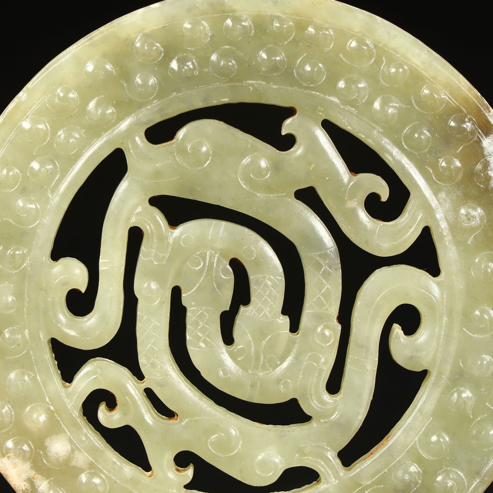 A hollow dragon valley pattern jade - 7