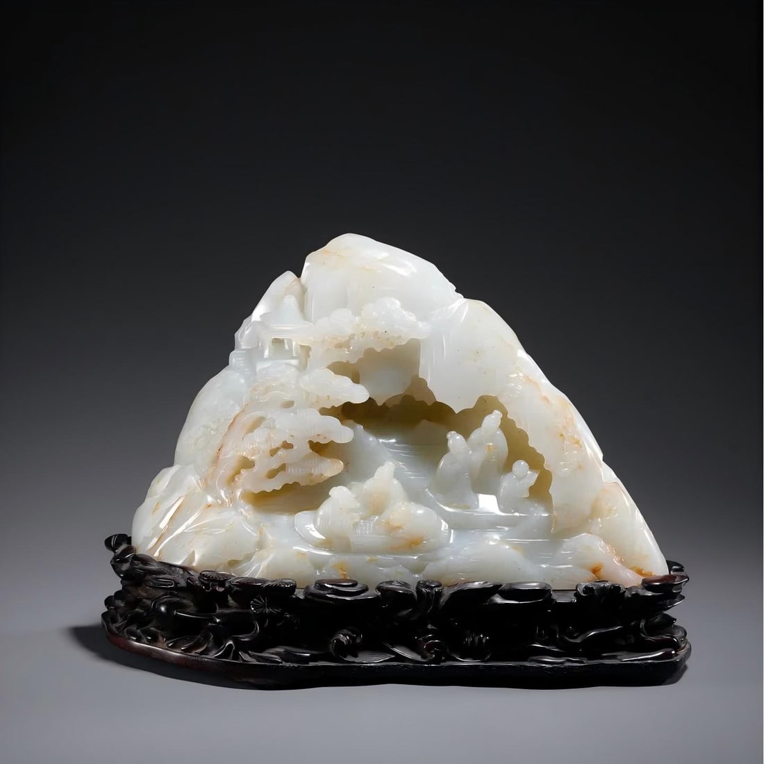 A piece of Qing Dynasty Hetian jade seed material mountain: Qing Dynasty Hetian jade seed material mountain SIZE: 18x6.5x11cm W:1534.2g
