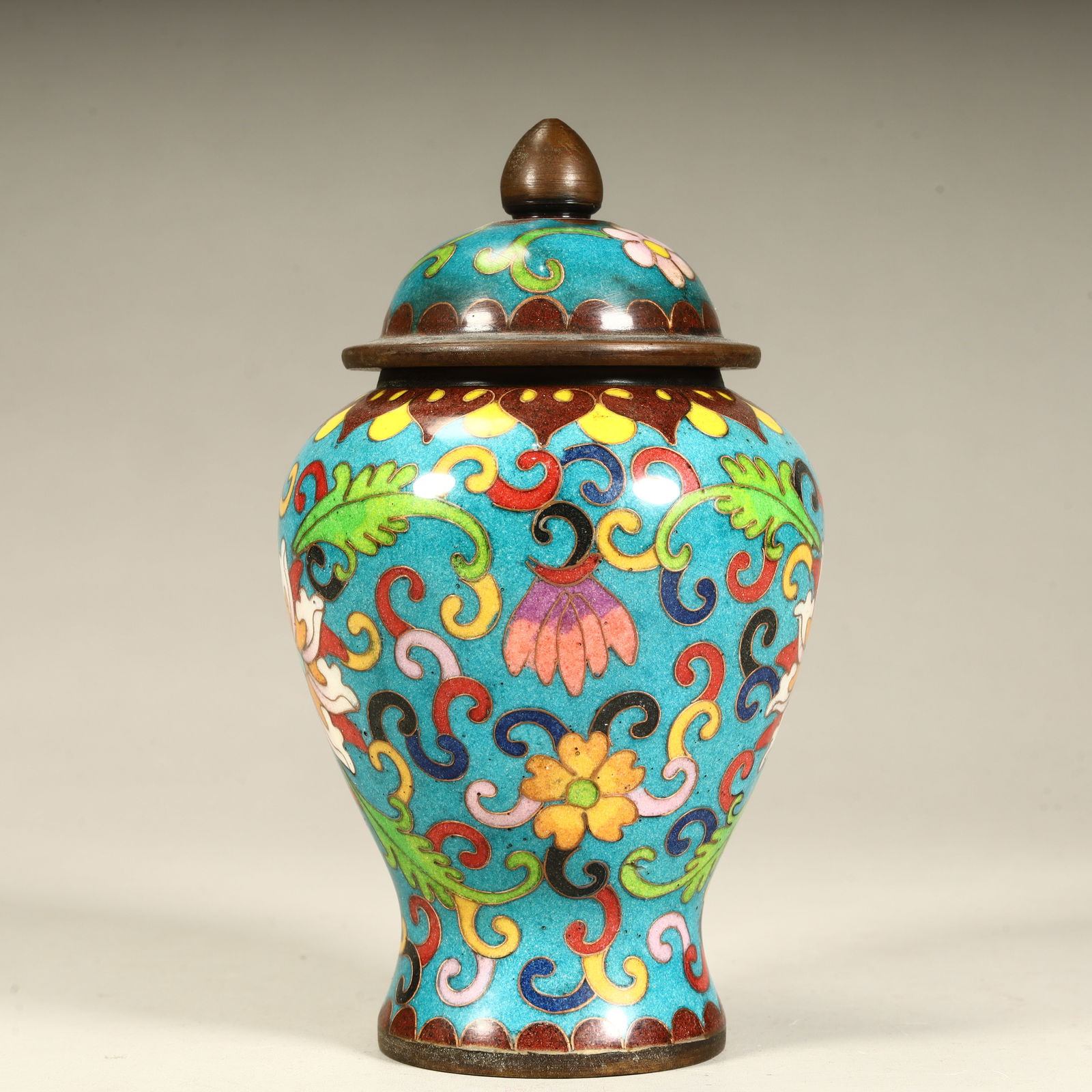 A Jingqing era enamel color general jar: The fine Qing dynasty enamel general jar SIZE: H:14cm L:8cm W:8cm W:720g