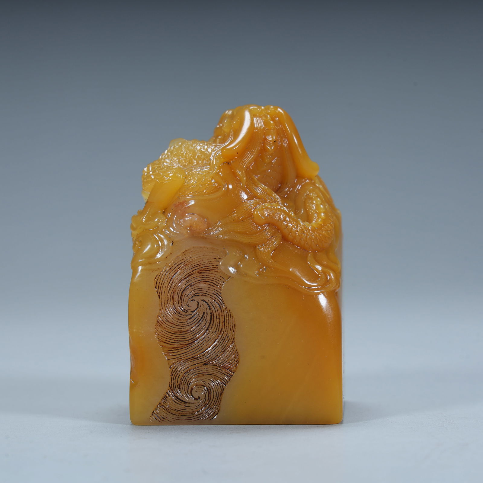 A Qing Dynasty Shoushan stone dragon pattern seal - 4