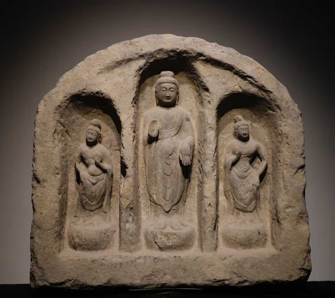 A Tang bluestone Buddha stele (1 of 6)