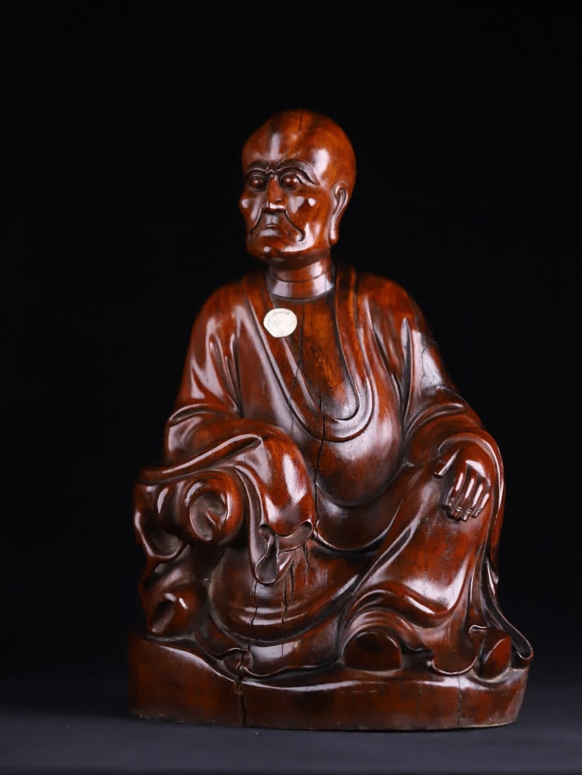 A Qing Dynasty Huanghuali Arhat statue ornament (1 of 10)