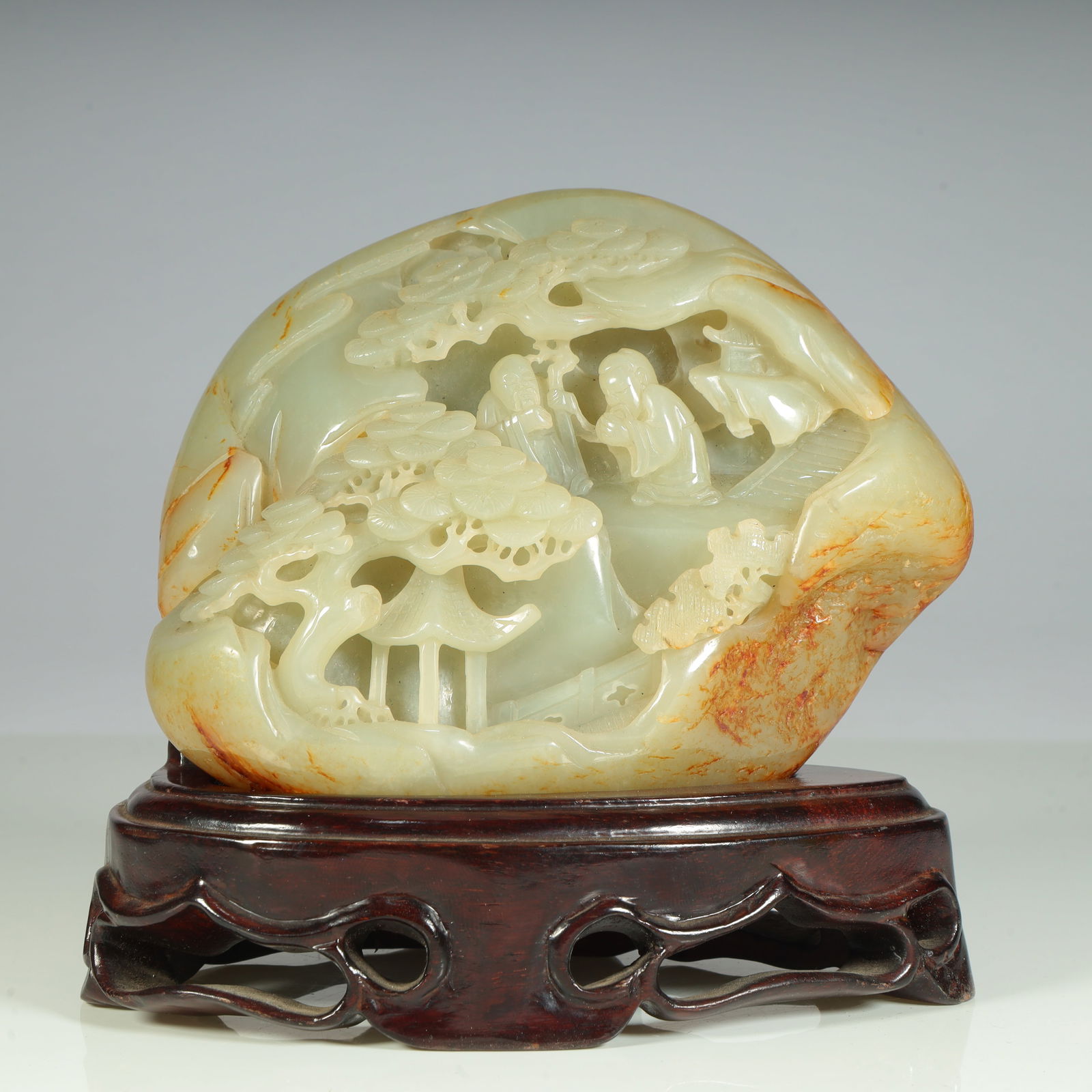 A piece of Qing Dynasty Qianlong Hetian jade seed material Panasonic Gaoshi Shanzi ornament (1 of 10)