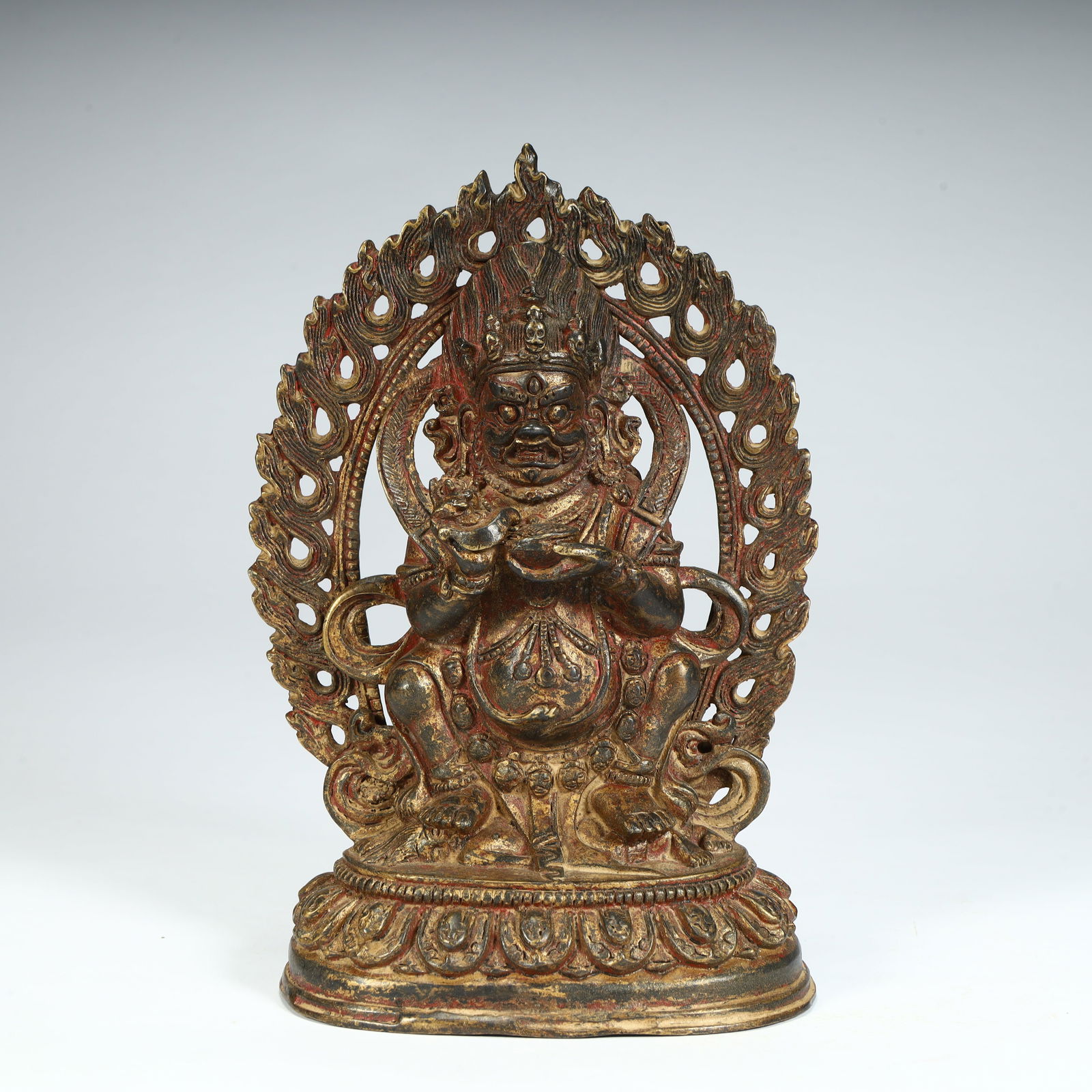 A bronze statue of the God of Wealth in Tibetan Buddhism (1 of 11)