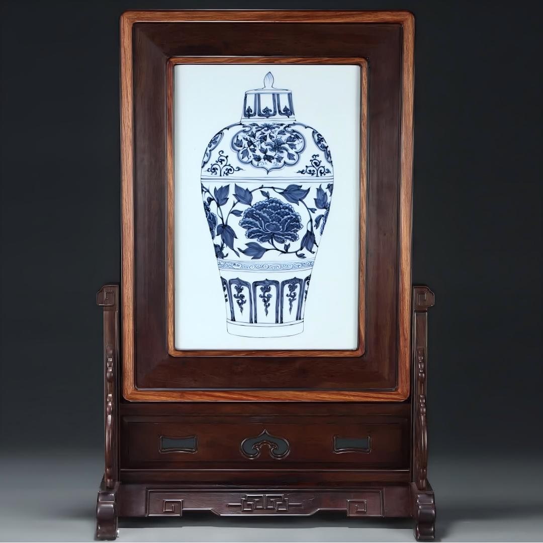 A Qing Dynasty imitation Yuan blue and white plum vase insert (1 of 9)