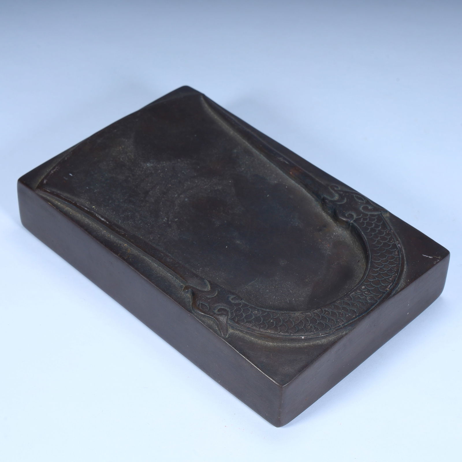 A rectangular inkstone with a dragon pattern in the Qing Dynasty - 4