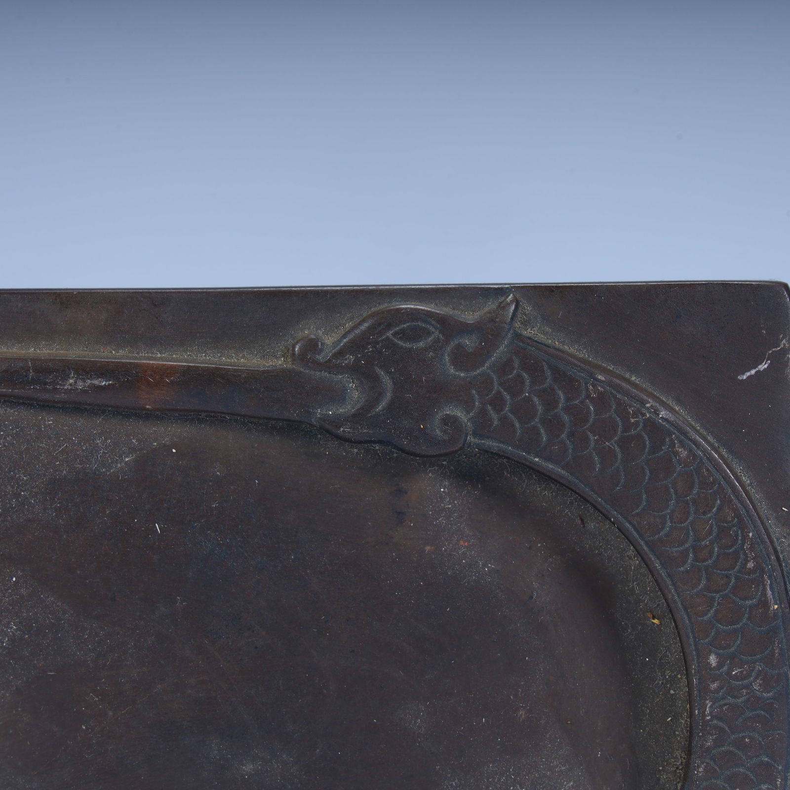 A rectangular inkstone with a dragon pattern in the Qing Dynasty - 6