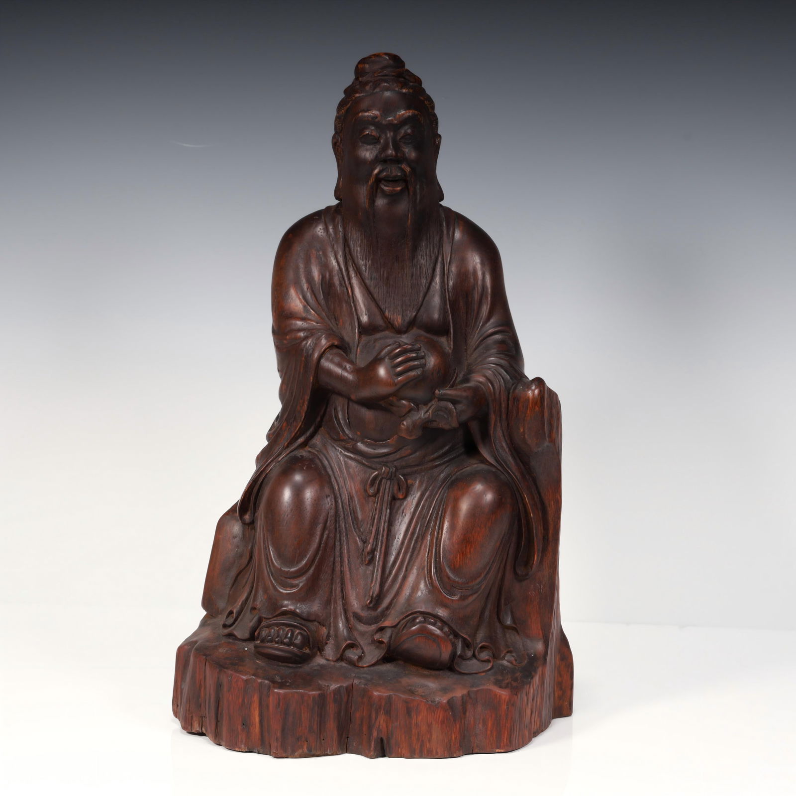 A piece of Qing agarwood carving Dongfang Shuo (1 of 10)