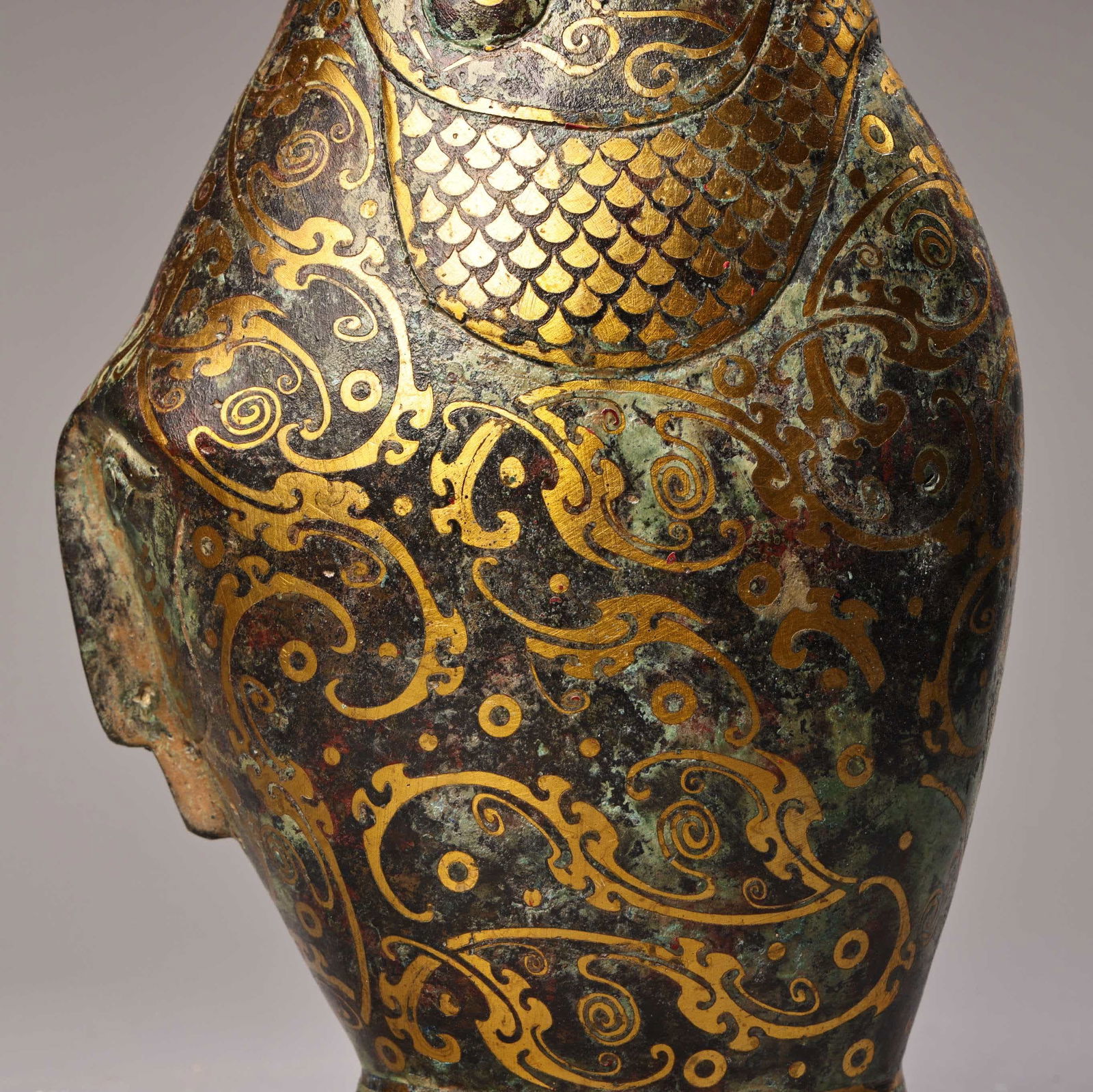 A bronze goldfish pot - 6