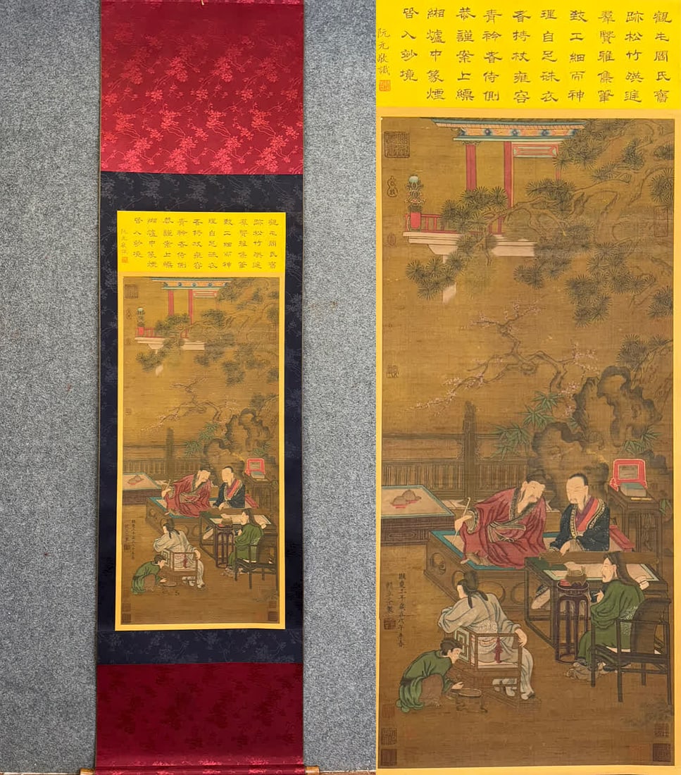 A work by Yan Liben: Yan Liben's work SIZE: 52x135cm (silk) (The Dimensions Of All Batches Are Manually Measured.If You Need More Detailed Information, Please Contact Our Customer Service Before Bidding.)