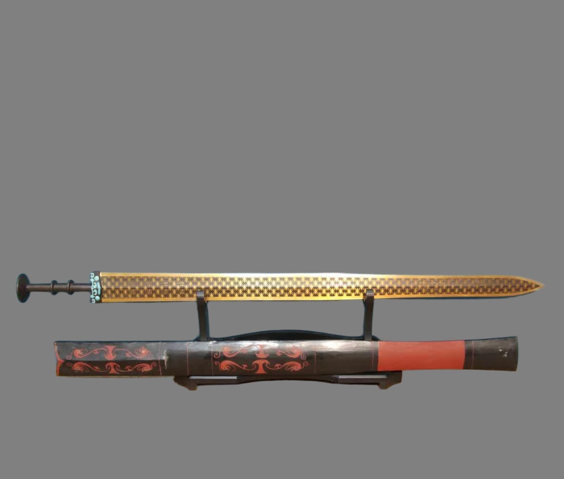 A piece of Han Dynasty bronze - inscription Chu sword (lacquerware scabbard) (1 of 9)