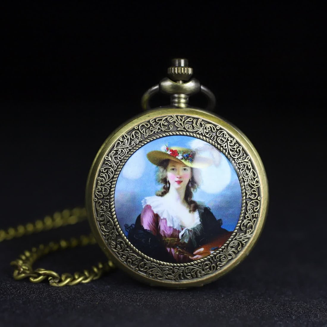 A pocket watch of European Western paintings: European Western painting pocket watch SIZE: D:50mm (The Dimensions Of All Batches Are Manually Measured.If You Need More Detailed Information, Please Contact Our Customer Service Before Bidding.)