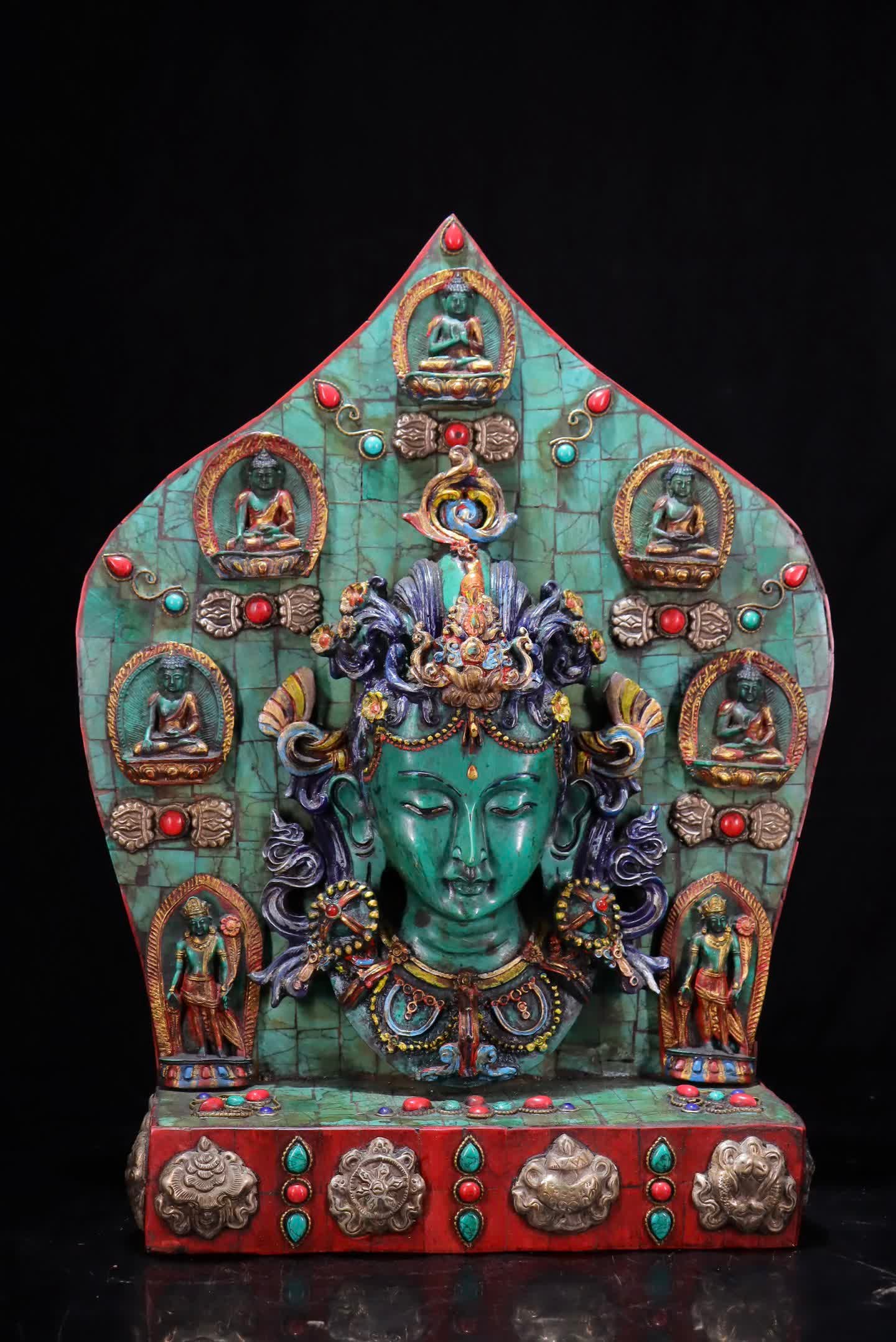 A turquoise amulet of the Qing Dynasty: Qing Dynasty turquoise amulet SIZE: 21x7.5x33cm (The Dimensions Of All Batches Are Manually Measured.If You Need More Detailed Information, Please Contact Our Customer Service Before Bidding.)