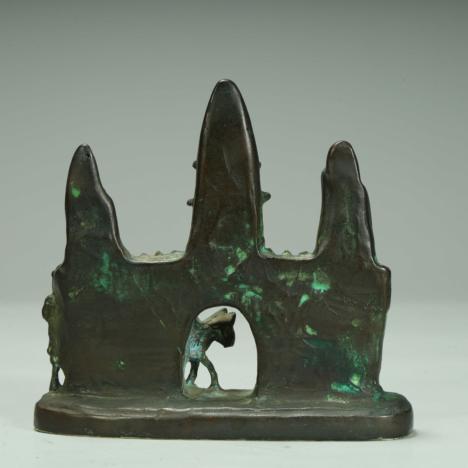 A copper landscape character pattern pen holder - 6