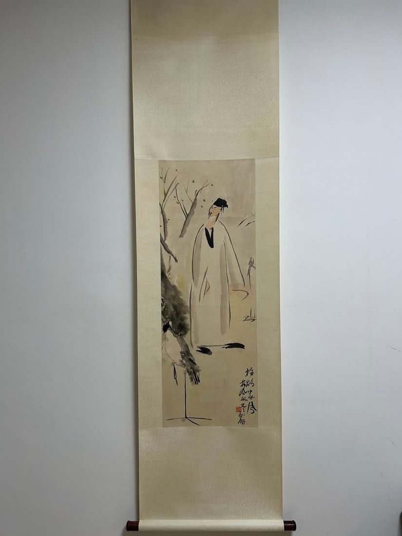 A picture of Lin Fengmian's character: Lin Fengmian's character picture SIZE: Painting Core97x35cm (The Dimensions Of All Batches Are Manually Measured.If You Need More Detailed Information, Please Contact Our Customer Service Before Biddi