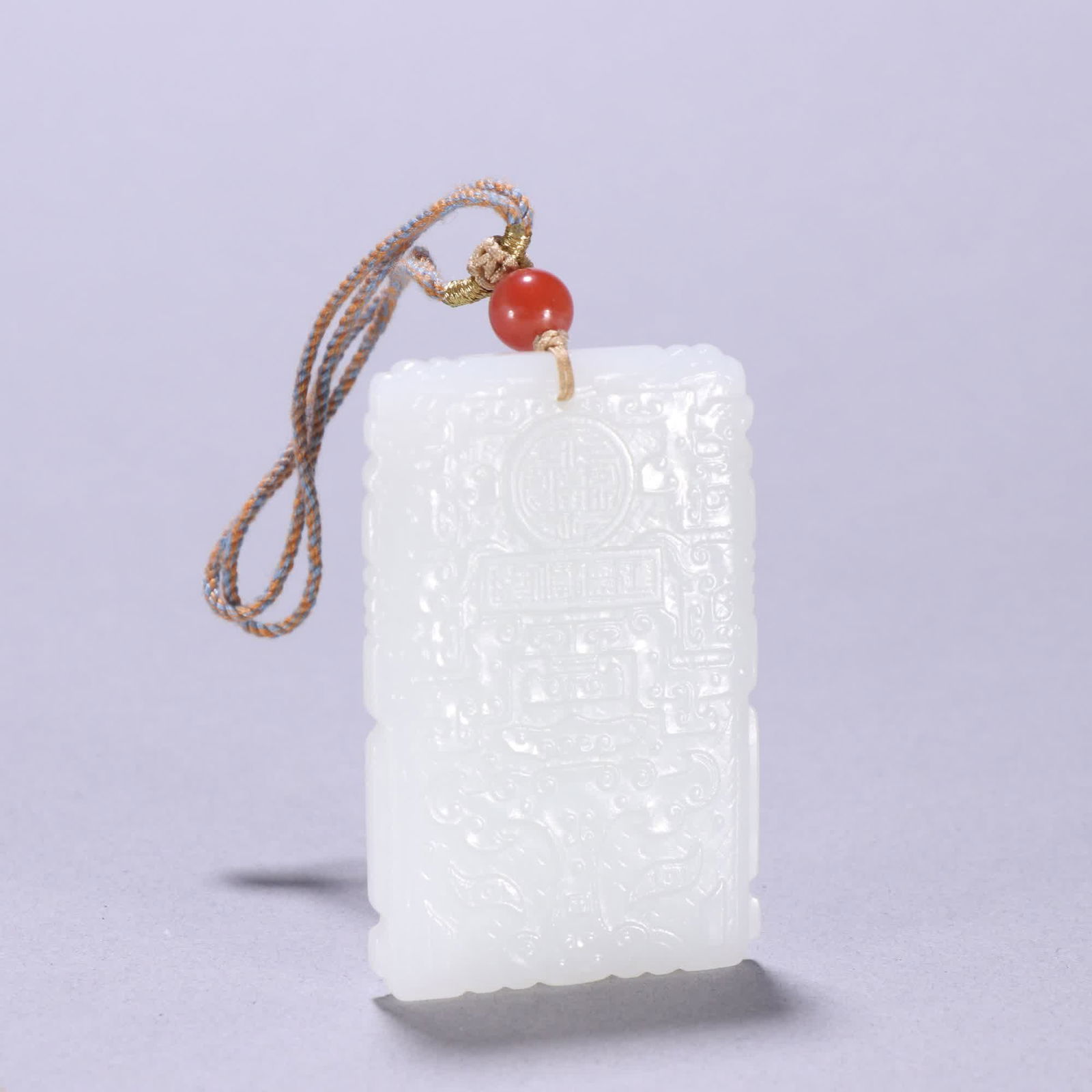 A Qing Dynasty Hetian jade gluttonous pattern hanging: Qing Dynasty Hetian jade gluttonous pattern listing SIZE: H:6cm W:3.7cm W:38.3g (The Dimensions Of All Batches Are Manually Measured.If You Need More Detailed Information, Please Contact Our Customer