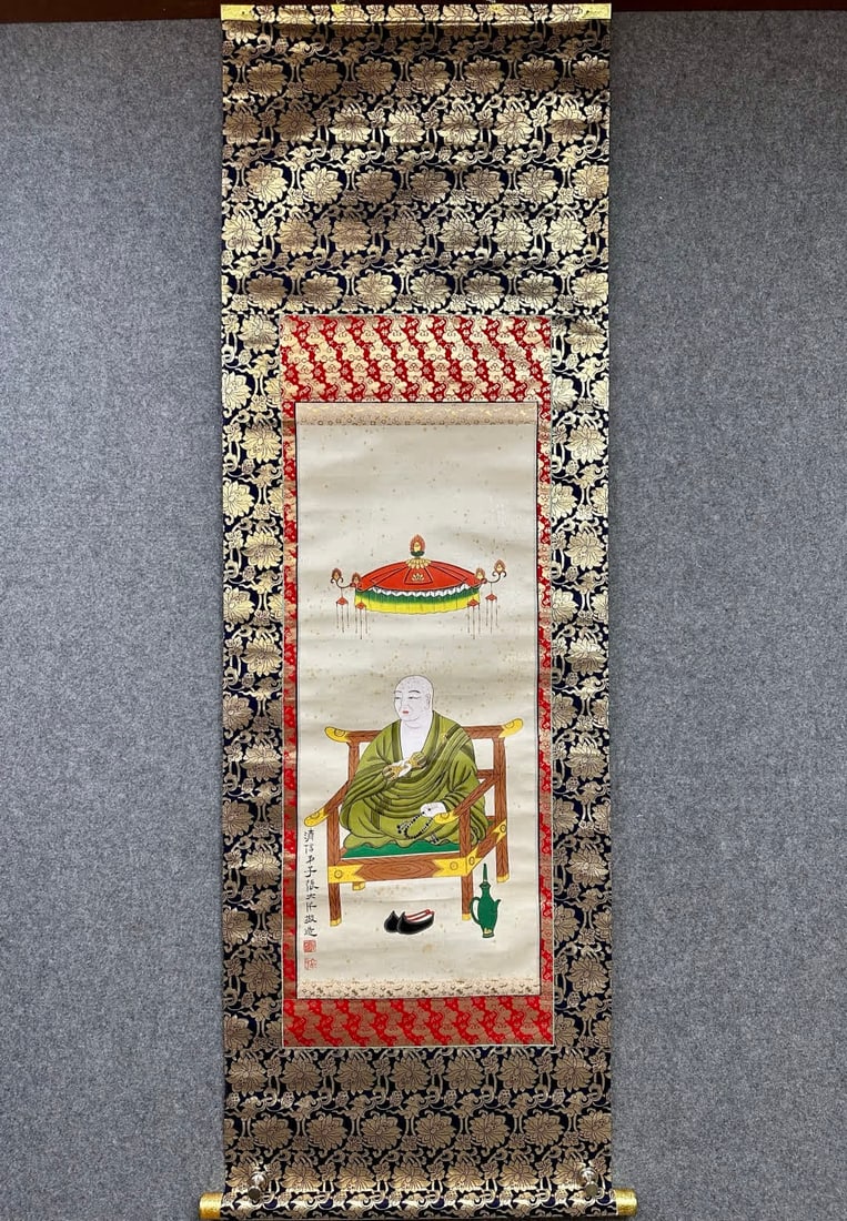 A picture of a Buddha statue of Zhang Daqian: Zhang Daqian's Buddha statue picture SIZE: Painting Core69x30cm (The Dimensions Of All Batches Are Manually Measured.If You Need More Detailed Information, Please Contact Our Customer Service Before B