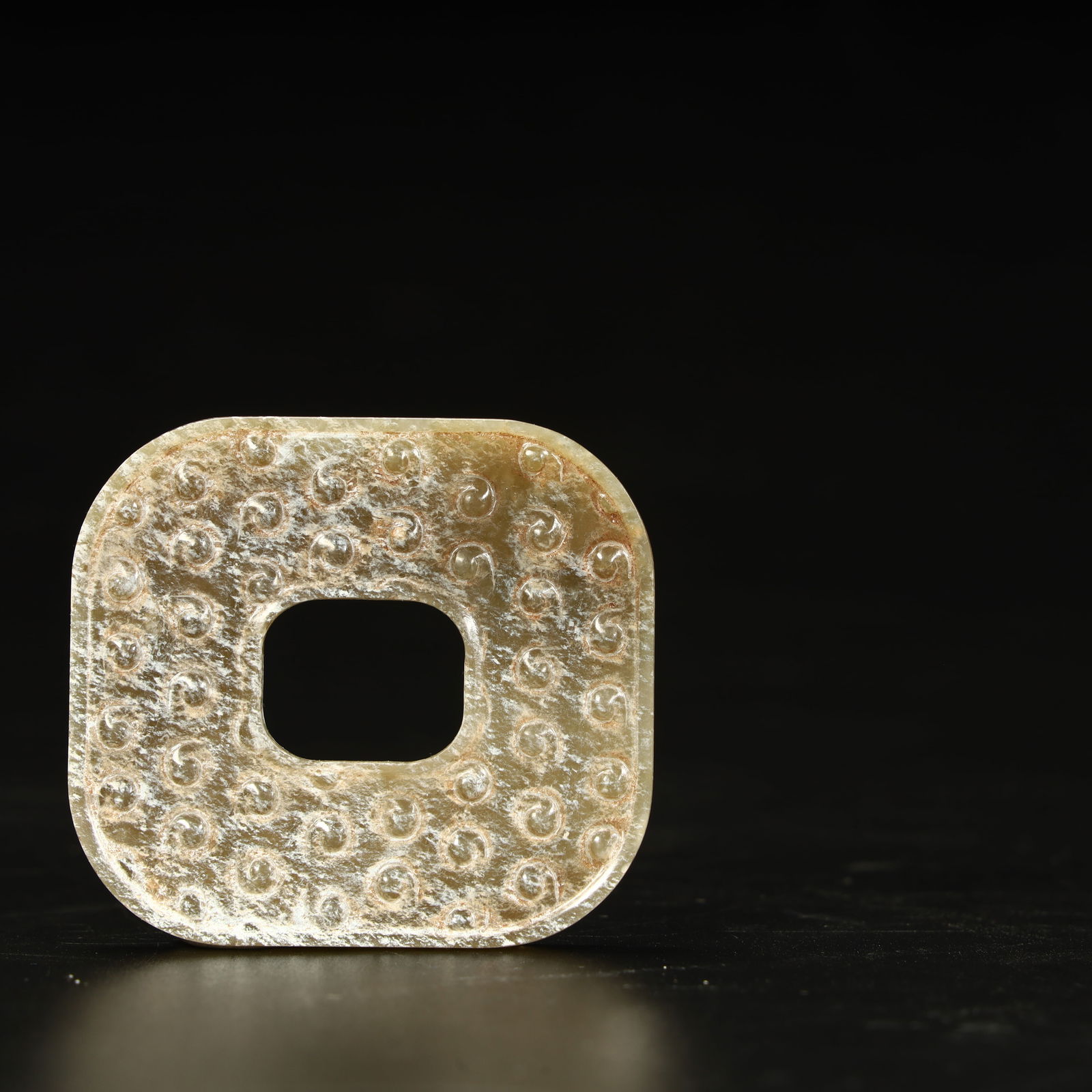 A grain pattern jade square - 8
