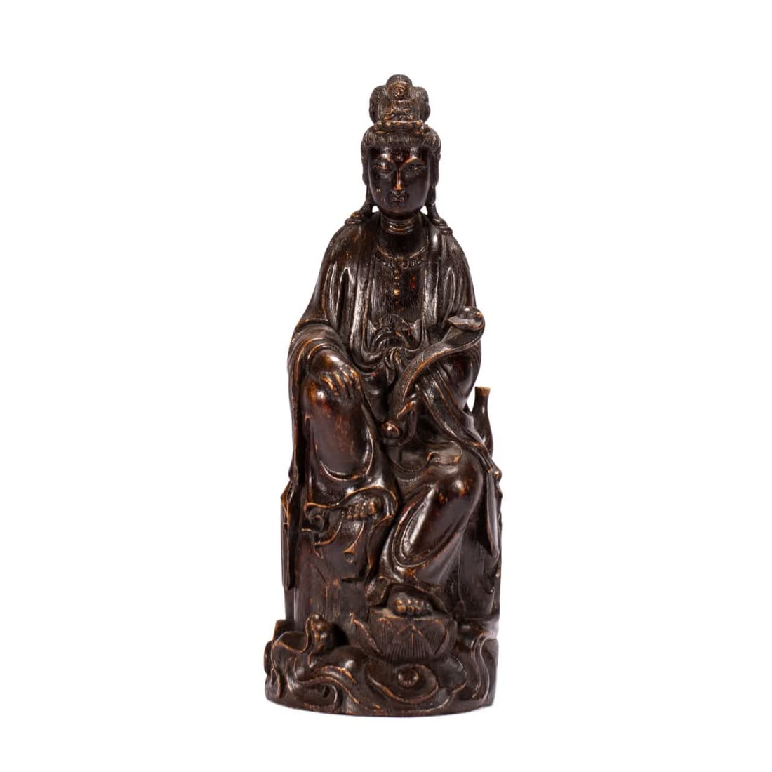 An agarwood Buddha statue from the Qing Dynasty: Agarwood Buddha statue in the Qing Dynasty SIZE: L:7.6cm W:7.6cm H:21cm (The Dimensions Of All Batches Are Manually Measured.If You Need More Detailed Information, Please Contact Our Customer Service