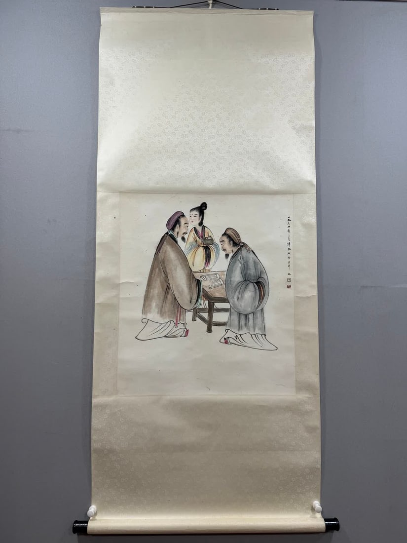 A picture of Fu Baoshi's character story: Fu Baoshi's character story picture SIZE: Painting Core66x58cm (The Dimensions Of All Batches Are Manually Measured.If You Need More Detailed Information, Please Contact Our Customer Service Before Bi