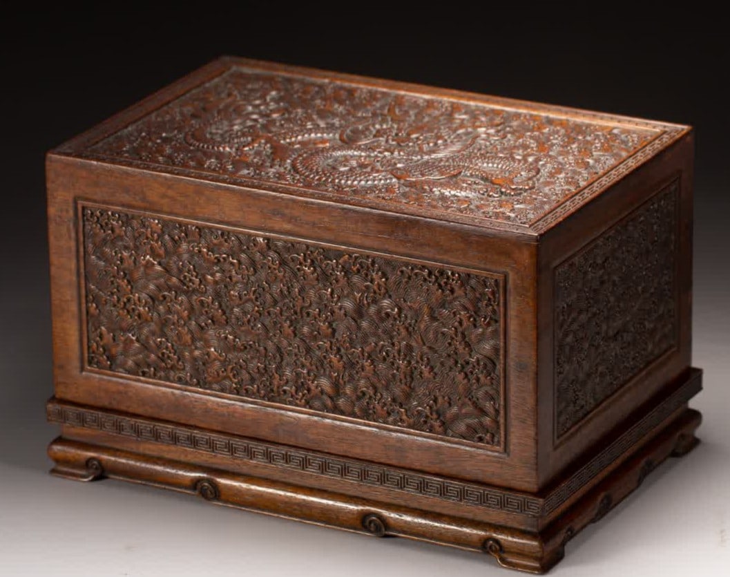 A Qing Dynasty Huanghuali box: Qing Dynasty Huanghuali box SIZE: L:24cm W:16cm H:15cm (The Dimensions Of All Batches Are Manually Measured.If You Need More Detailed Information, Please Contact Our Customer Service Before Bidding.)